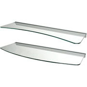 Dolle 24" 2-Piece Clear Wave Shelf Kit with 2 Silver Rails