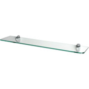Dolle 24" x 5" Clear Glass Shelf Kit with 2 Silver Clips