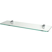 Dolle 24" x 6" Clear Glass Shelf Kit with 2 Silver Clips