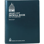 Dome Shortcut Payroll Record Book, 1-50 Employees, 11 1/4" x 8 3/4"