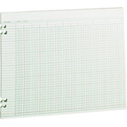 Double Column Columnar Sheets, Green Paper, 11 x 14, 24 Columns, 100/Pack