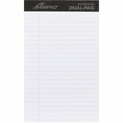 Dual Pad, 5" x 8", White, Writing Pad, Legal Ruled