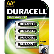 Duracell AA Rechargeable Batteries, 8/Pack