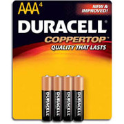 Duracell AAA Alkaline Batteries, 4/Pack