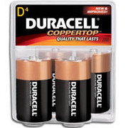 Duracell D Alkaline Batteries, 4/Pack