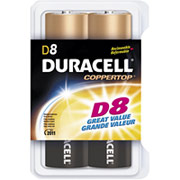 Duracell D Alkaline Batteries, 8/Pack