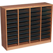 E-Z STOR Wood Literature Organizer, 36-Compartment, Oak