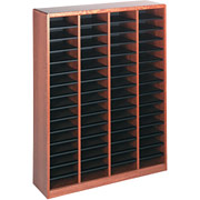 E-Z STOR Wood Literature Organizer, 60-Compartment, Oak
