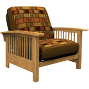 Elite Bridgeport Chair, Oak Finish with Trapeze Spice Fabric