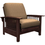 Elite Bridgeport Chair, Walnut Finish with Tan Urban Suede Fabric