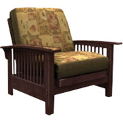 Elite Bridgeport Chair, Walnut Finish with Woodhouse Olive Fabric