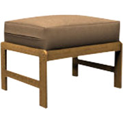 Elite Bridgeport Ottoman, Oak Finish with Tan Urban Suede Fabric