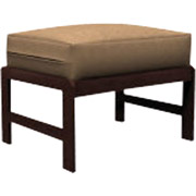 Elite Bridgeport Ottoman, Walnut Finish with Tan Urban Suede Fabric