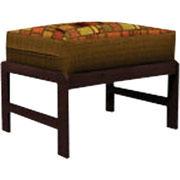 Elite Bridgeport Ottoman, Walnut Finish with Trapeze Spice Fabric