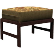 Elite Bridgeport Ottoman, Walnut Finish with Woodhouse Olive Fabric