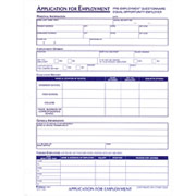 Employment Application Forms, 8-1/2" x 11", 1 Part