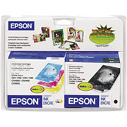 Epson T044120-BCD Black/Color Ink Cartridges, 4/Pack