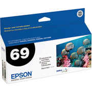 Epson T069120-D1 Black Ink Cartridges, 2/Pack