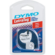 Esselte Dymo LetraTag Tape Cartridge, 1/2" x 13 Feet, Pearl White Paper Tape, 2/Pk