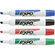 Expo Chisel Tip Dry-Erase Markers, Assorted, 4/Pack