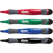 Expo Grip Chisel Tip Dry-Erase Markers, Assorted, 4 Pack