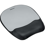 Fellowes Memory Foam Mouse Pad/Wrist Rest, Silver