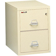 FireKing 1-Hour 2-Drawer 25" Letter Fire Resistant Vertical Cabinet, Putty, Truck to Loading Dock