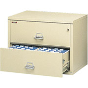 FireKing 1-Hour 2-Drawer 31" Fire Resistant Lateral File Cabinet, Putty, Truck to Loading Dock