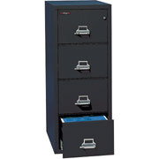 FireKing 1-Hour 4-Drawer 25" Legal Fire Resistant Vertical Cabinet, Black, Truck to Loading Dock