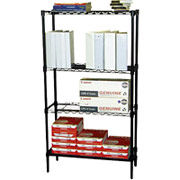 Focus Wire Tech 4 Shelf Shelving System, Black  54"H x 30"W x 12"D