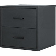 Foremost Hold'ems Modular Cube Storage System, Black 15"H x 15"W x 15"D 2-Drawer Cube