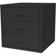 Foremost Hold'ems Modular Cube Storage System, Black 15" x 15" x 15" Cube with Three Drawers