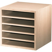 Foremost Hold'ems Modular Cube Storage System, Honey Oak 15"H X 15"W X 15"D Cube with Five Shelves