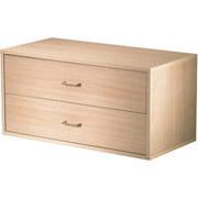 Foremost Hold'ems Modular Cube Storage System, Honey Oak 15"H x 30"W x 15"D 2-Drawer Cube