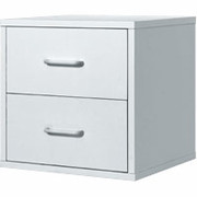 Foremost Hold'ems Modular Cube Storage System, White 15"H x 15"W x 15"D 2-Drawer Cube