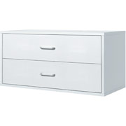 Foremost Hold'ems Modular Cube Storage System, White 15"H x 30"W x 15"D 2-Drawer Cube