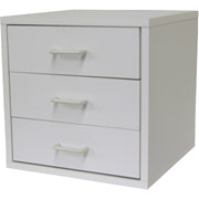 Foremost Holdems Modular Cube Storage System, White 15" X 15" x 15" Cube with Three Drawers