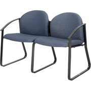 Forge 2-Seat Reception Chair with End Arms, Blue