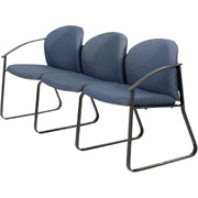 Forge 3-Seat Reception Chair with End Arms, Blue