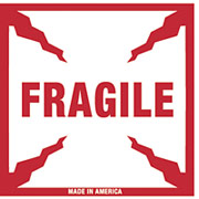 "Fragile" Shipping Label, 4" x 4"