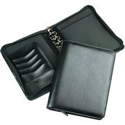 Franklin Covey Sierra Simulated Leather Zipper Binder, Black, Classic Size