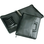 Franklin Covey Sierra Simulated Leather Zipper Binder, Black, Monarch Size