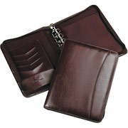 Franklin Covey Sierra Simulated Leather Zipper Binder, Burgundy, Classic Size