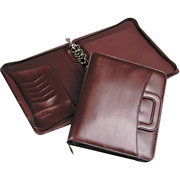 Franklin Covey Sierra Simulated Leather Zipper Binder, Burgundy, Monarch Size