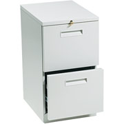 Freestanding Pedestal Vertical File, Two File Drawer, Letter-Size, Gray