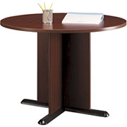 Fully Assembled Bush Westfield Round Conference Table, Mahogany