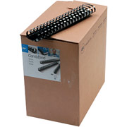 GBC CombBind Plastic Binding Spines, Black, 2", 425 Sheet Capacity, 50/Pack