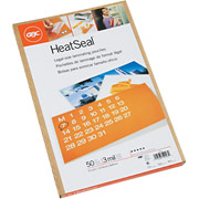 GBC Heat Seal 3 Mil, Ultra Clear Legal Size Laminating Pouches