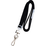 GBC Lanyards for ID-Badge Holders, Breakaway Lanyard, Black