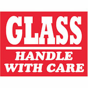 "Glass Handle with Care" Shipping Label, 3" x 4"